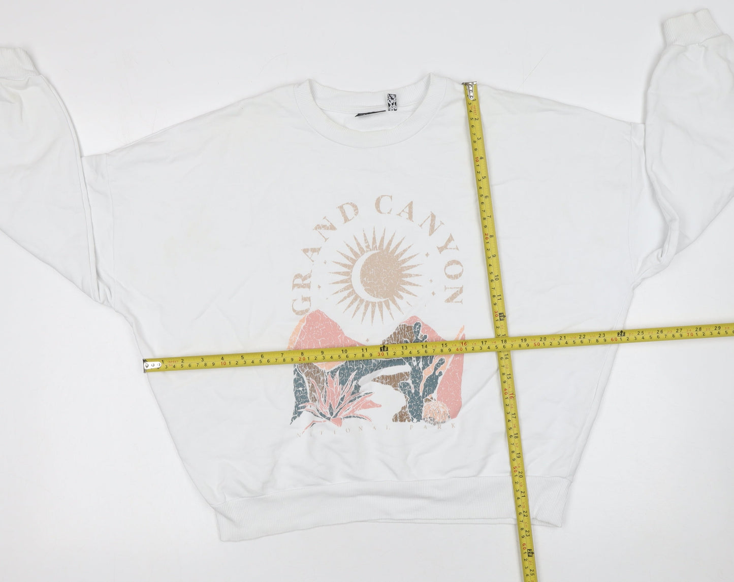 Womens UK Size 10 ASOS Design White Pullover Sweatshirt