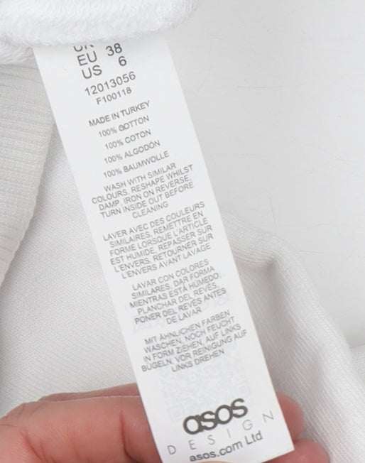 Womens UK Size 10 ASOS Design White Pullover Sweatshirt