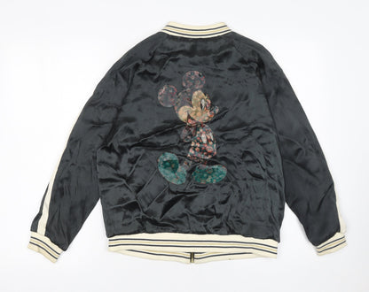 Girls UK Size 13-14 Years Zara Black Bomber Jacket