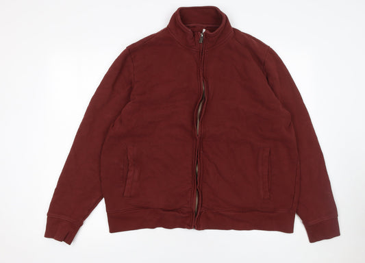 Mens UK Size 2XL Marks and Spencer Red Full Zip Sweatshirt