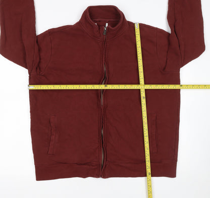 Mens UK Size 2XL Marks and Spencer Red Full Zip Sweatshirt