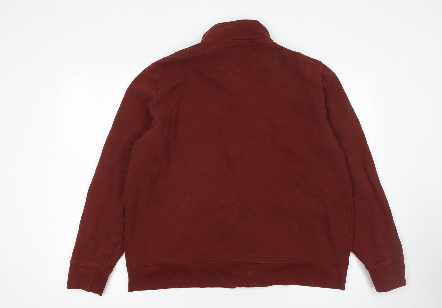 Mens UK Size 2XL Marks and Spencer Red Full Zip Sweatshirt