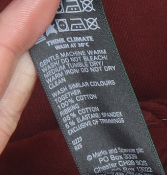 Mens UK Size 2XL Marks and Spencer Red Full Zip Sweatshirt