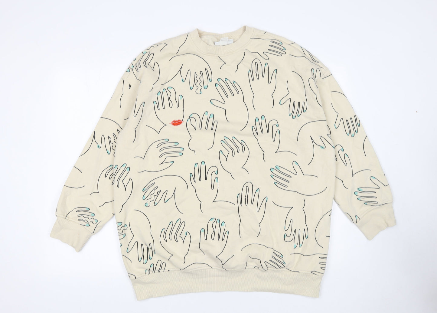 Womens UK Size 2XS Monki Beige Pullover Sweatshirt