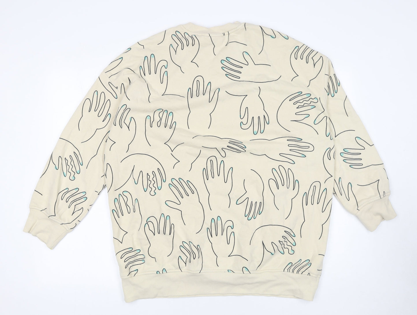 Womens UK Size 2XS Monki Beige Pullover Sweatshirt