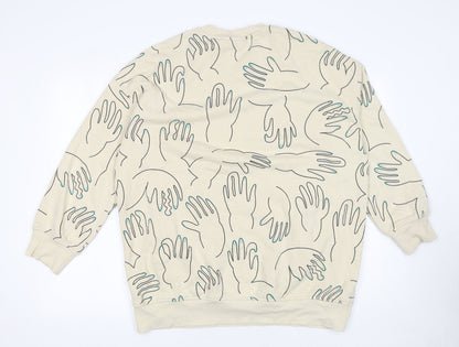 Womens UK Size 2XS Monki Beige Pullover Sweatshirt