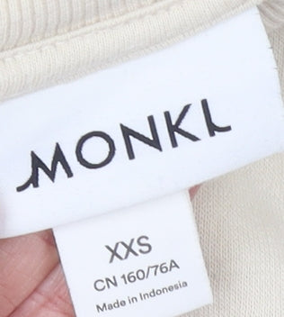 Womens UK Size 2XS Monki Beige Pullover Sweatshirt
