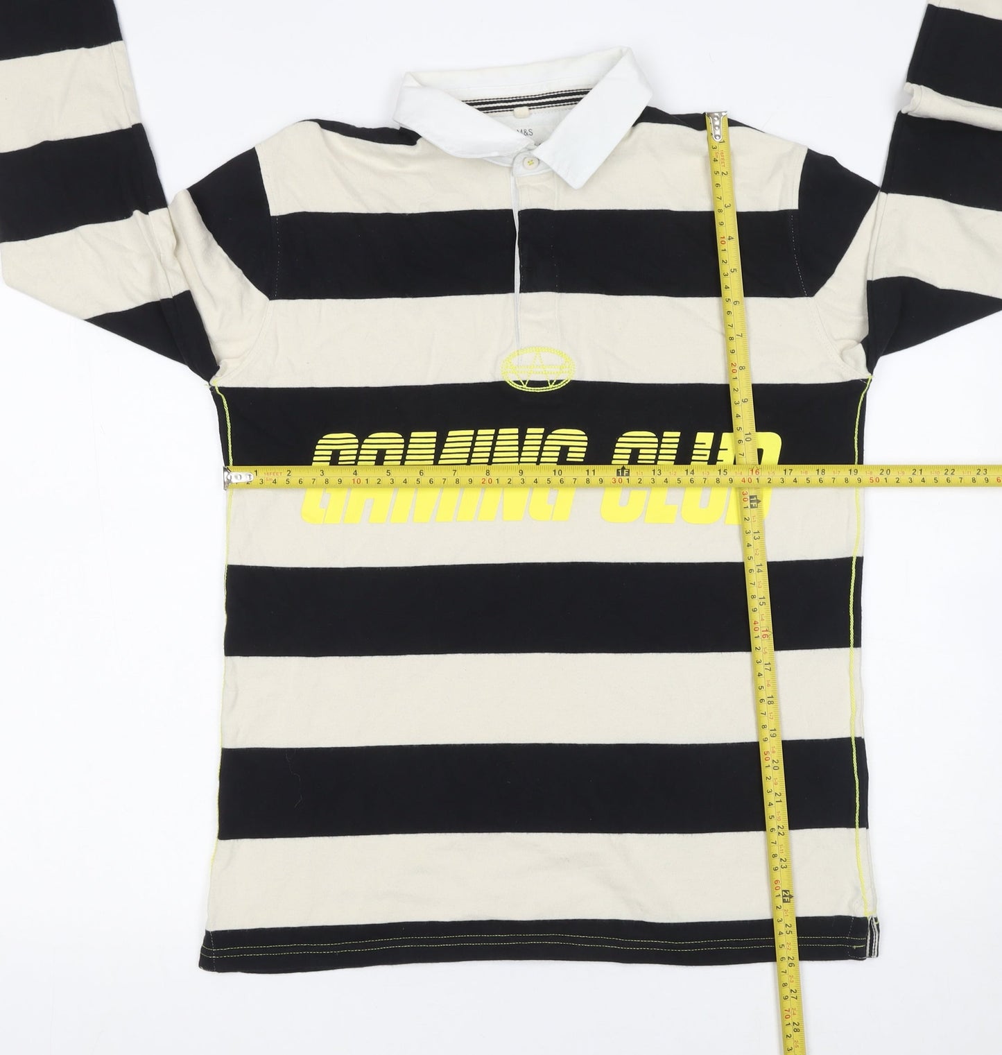 Boys UK Size 15-16 Years Marks and Spencer Black Pullover Polo