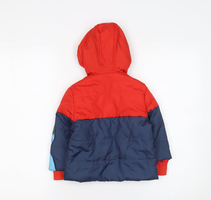 Nutmeg Boys Red Spider-Man Puffer Jacket Hooded 1-1½ Years Winter Coat