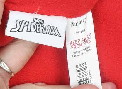 Nutmeg Boys Red Spider-Man Puffer Jacket Hooded 1-1½ Years Winter Coat