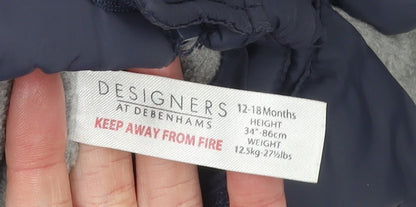 Boys UK Size 12-18 Months Designers at Debenhams Blue Puffer Jacket