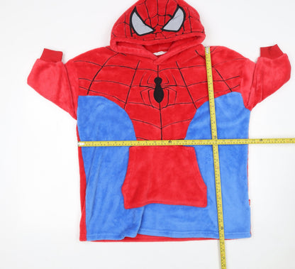 Marks and Spencer Boys Red Blue Spider-Man Fleece Hooded Robe 7-8 Years
