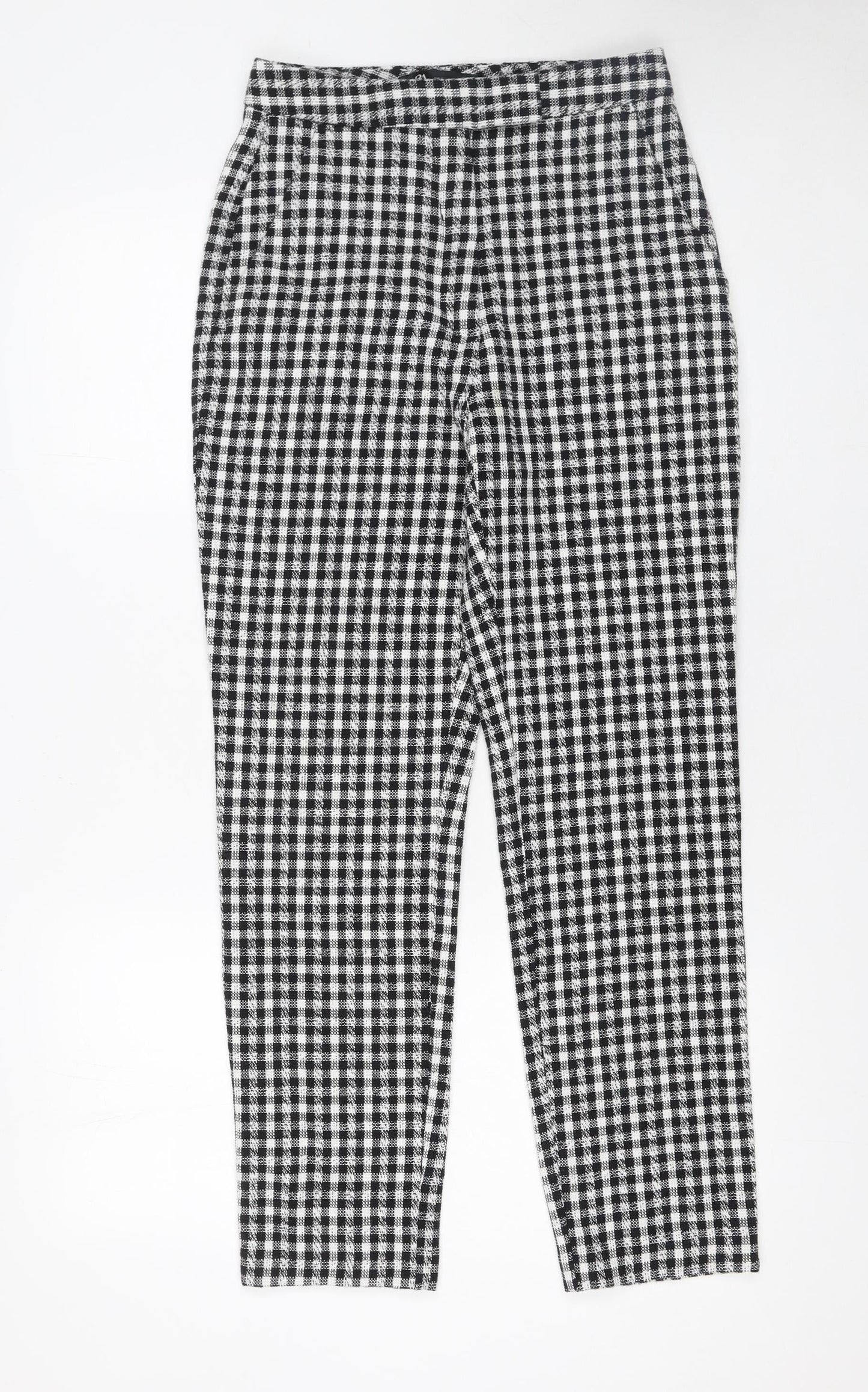 Womens UK Size S Zara Regular Fit Casual Business Black Trousers