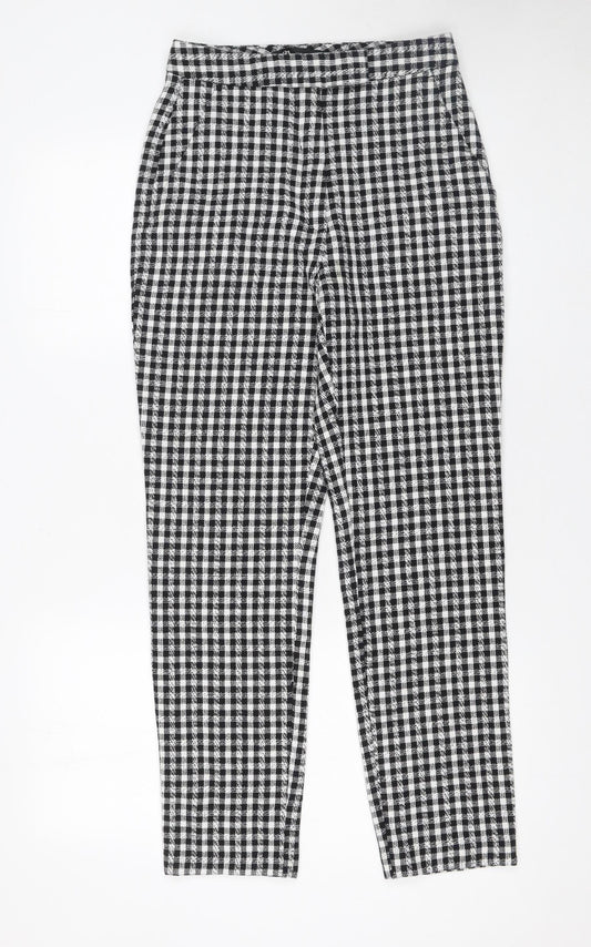 Womens UK Size S Zara Regular Fit Casual Business Black Trousers