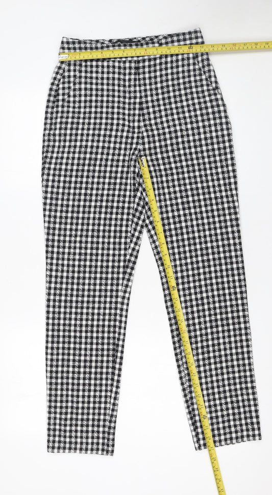 Womens UK Size S Zara Regular Fit Casual Business Black Trousers