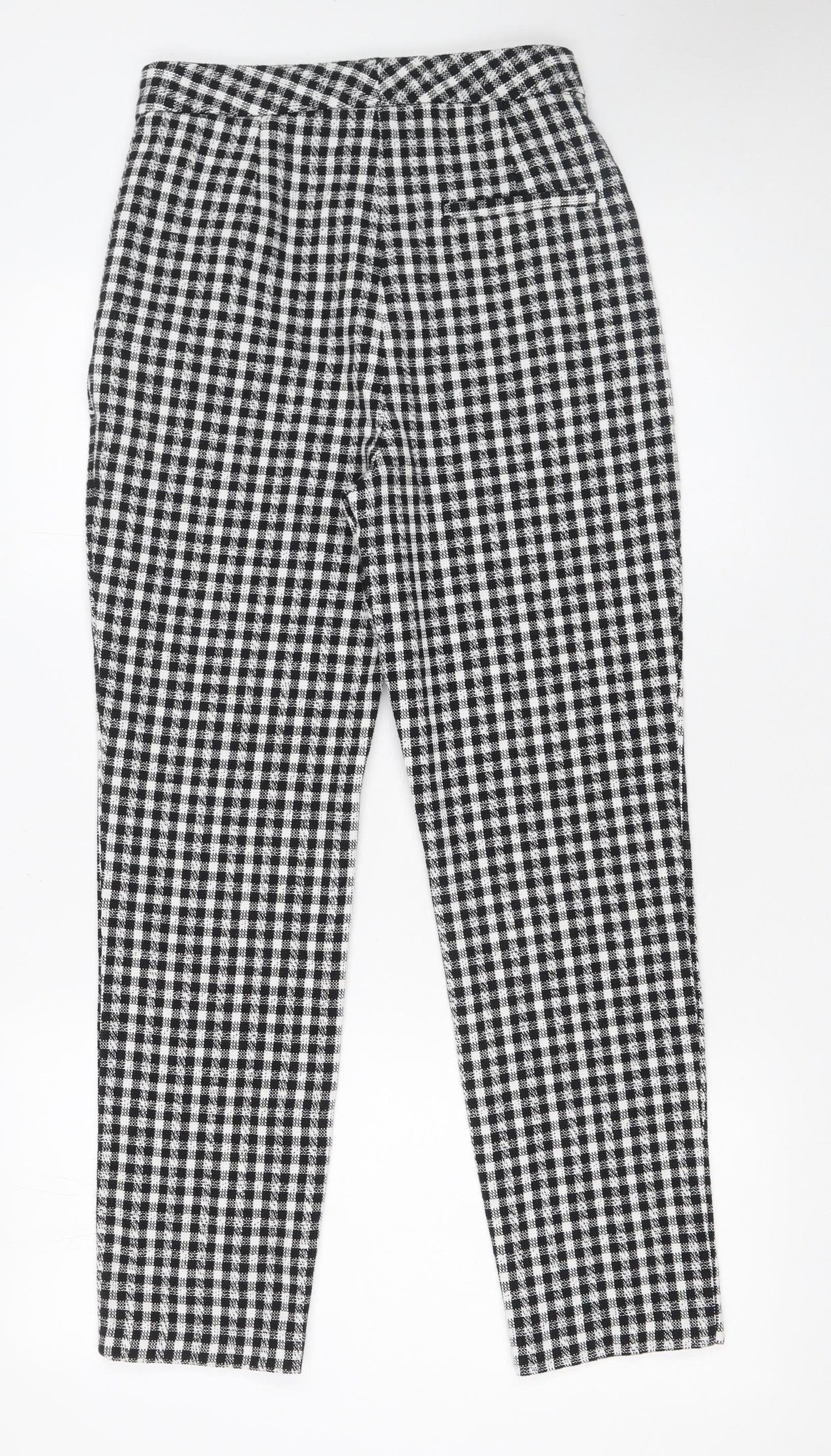 Womens UK Size S Zara Regular Fit Casual Business Black Trousers