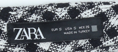 Womens UK Size S Zara Regular Fit Casual Business Black Trousers