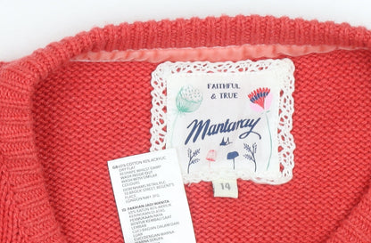 Womens UK Size 14 Mantaray Red Pullover Jumper