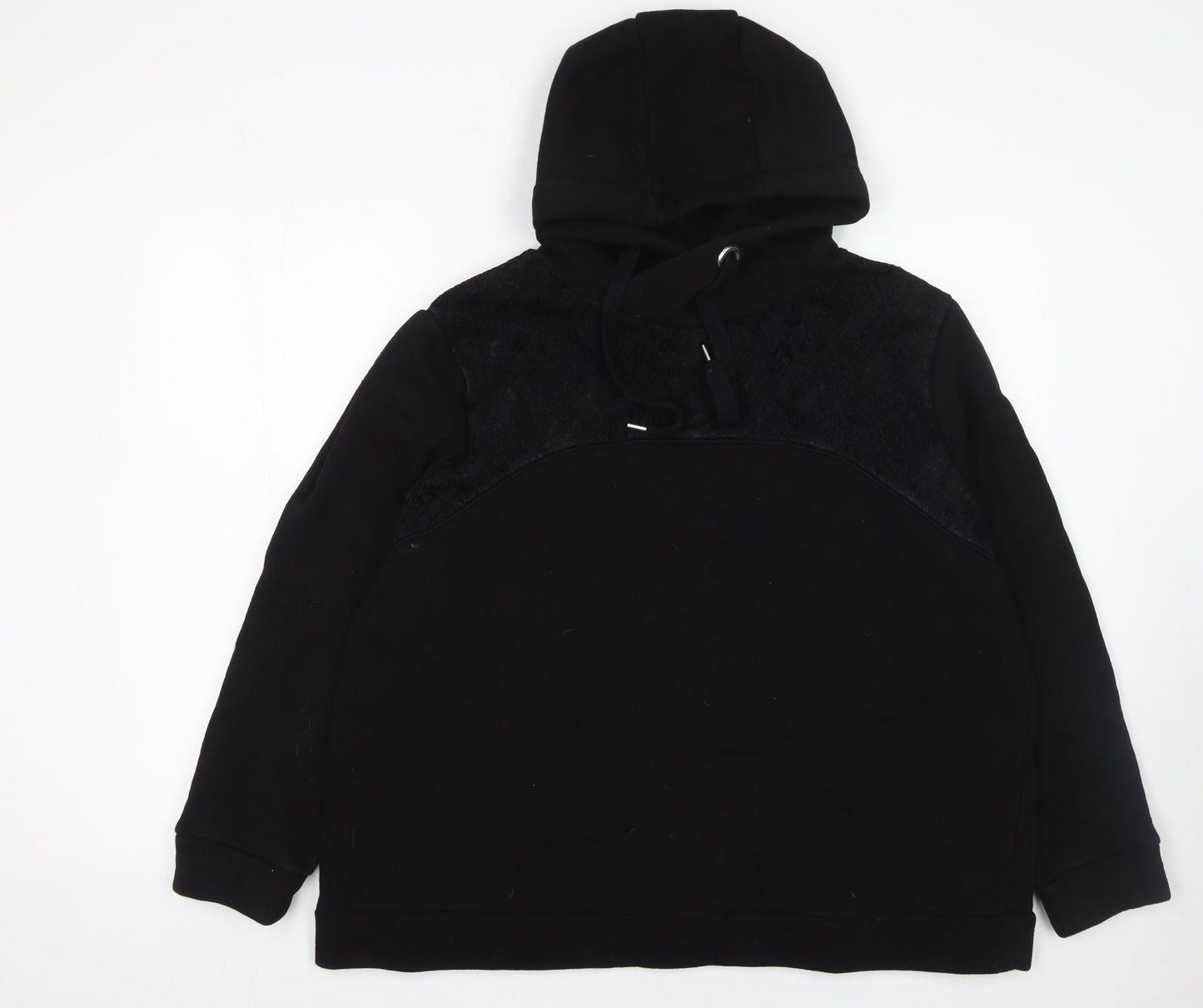 Womens UK Size L Gallery Black Pullover Hoodie