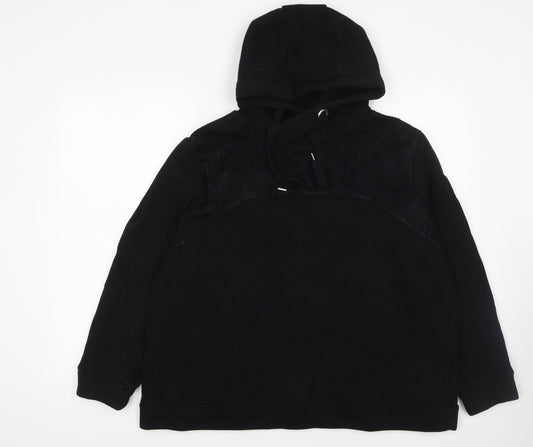 Womens UK Size L Gallery Black Pullover Hoodie
