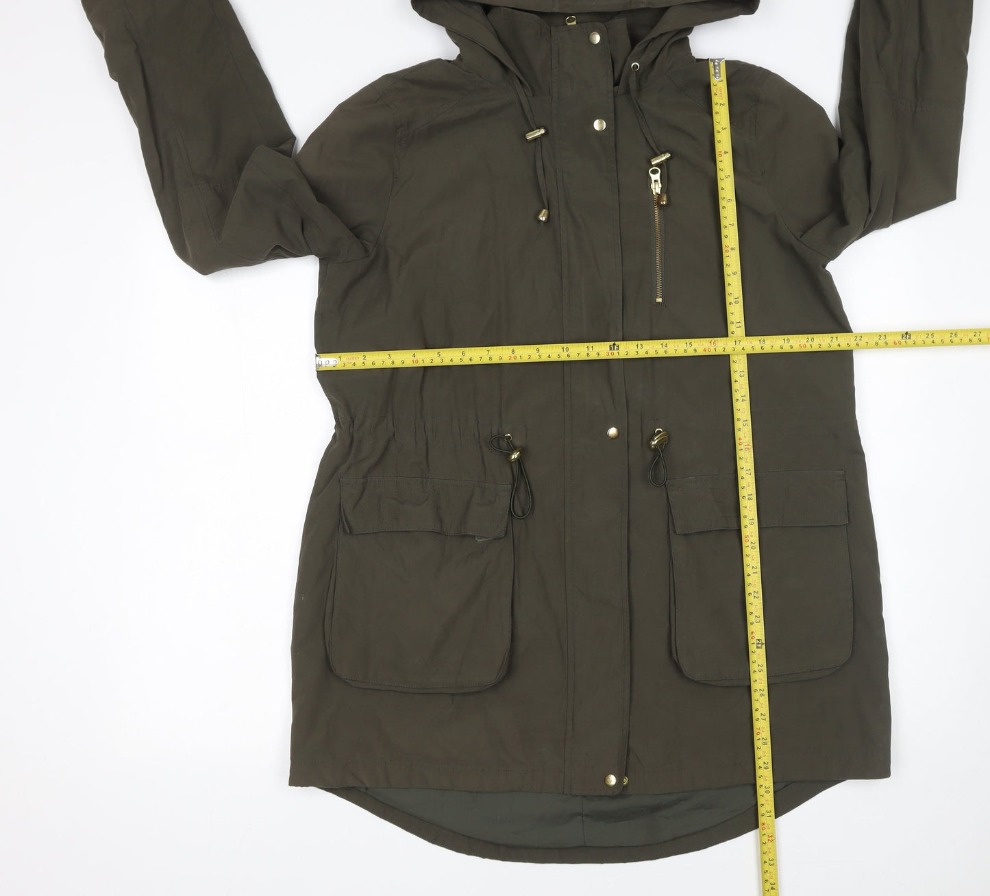 Womens UK Size M Oasis Green Parka Coat