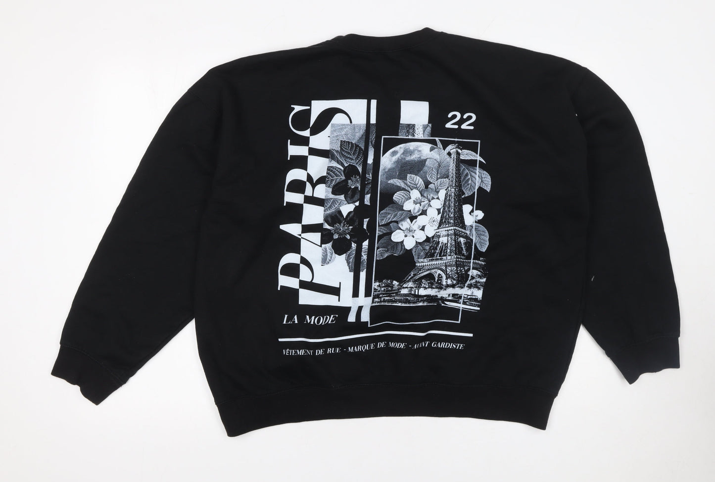 Mens UK Size S boohooMAN Black Pullover Sweatshirt