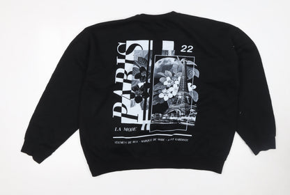 Mens UK Size S boohooMAN Black Pullover Sweatshirt
