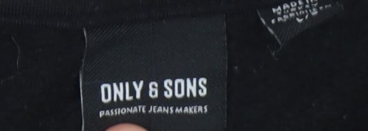 Mens UK Size L ONLY & SONS Black Pullover Sweatshirt