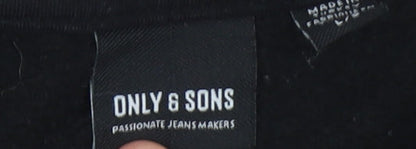 Mens UK Size L ONLY & SONS Black Pullover Sweatshirt
