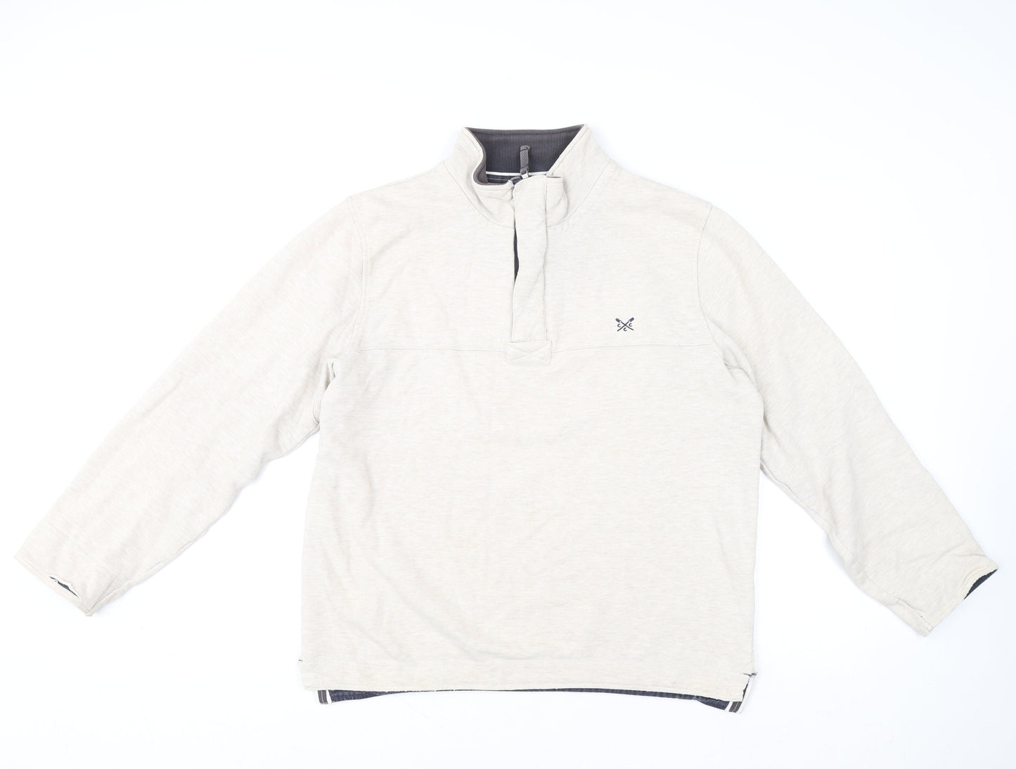 Mens UK Size M Crew Clothing Company Beige Henley Sweatshirt