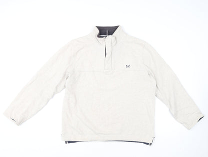 Mens UK Size M Crew Clothing Company Beige Henley Sweatshirt