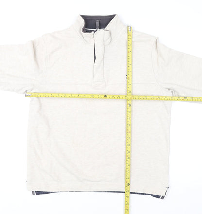 Mens UK Size M Crew Clothing Company Beige Henley Sweatshirt