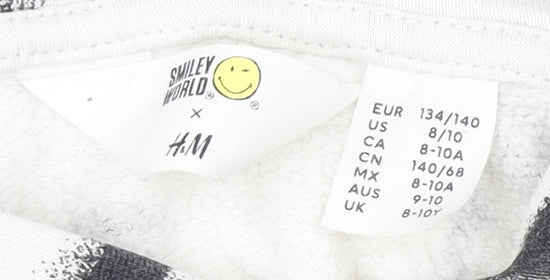 Boys UK Size 9-10 Years H&M White Pullover Hoodie