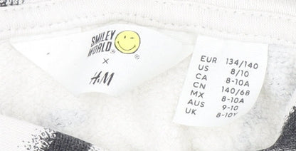 Boys UK Size 9-10 Years H&M White Pullover Hoodie