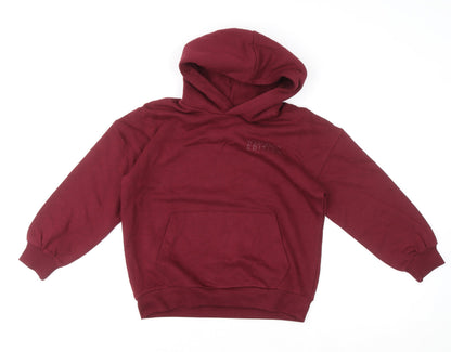 Boys UK Size 9-10 Years Marks and Spencer Red Pullover Hoodie