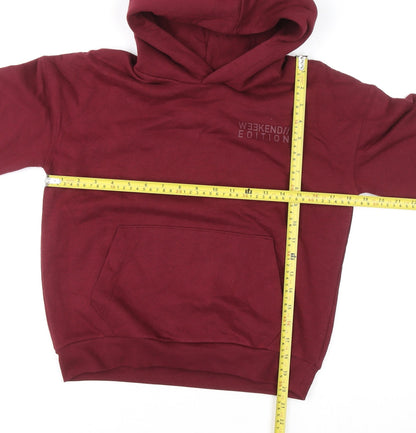 Boys UK Size 9-10 Years Marks and Spencer Red Pullover Hoodie