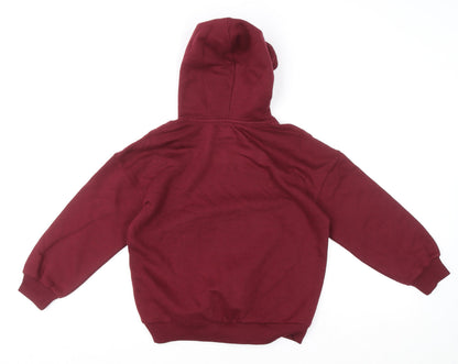 Boys UK Size 9-10 Years Marks and Spencer Red Pullover Hoodie
