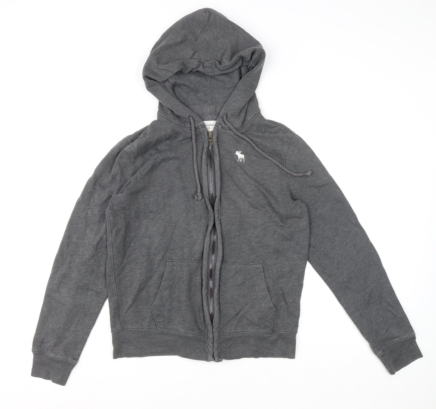 Mens UK Size S Abercrombie & Fitch Grey Full Zip Hoodie