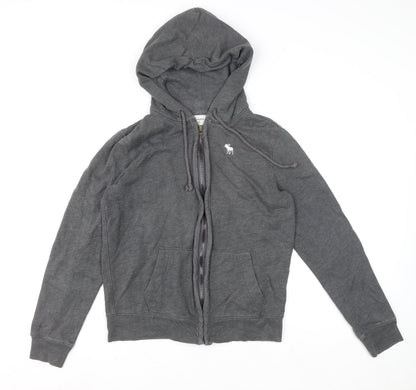 Mens UK Size S Abercrombie & Fitch Grey Full Zip Hoodie