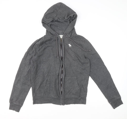 Mens UK Size S Abercrombie & Fitch Grey Full Zip Hoodie