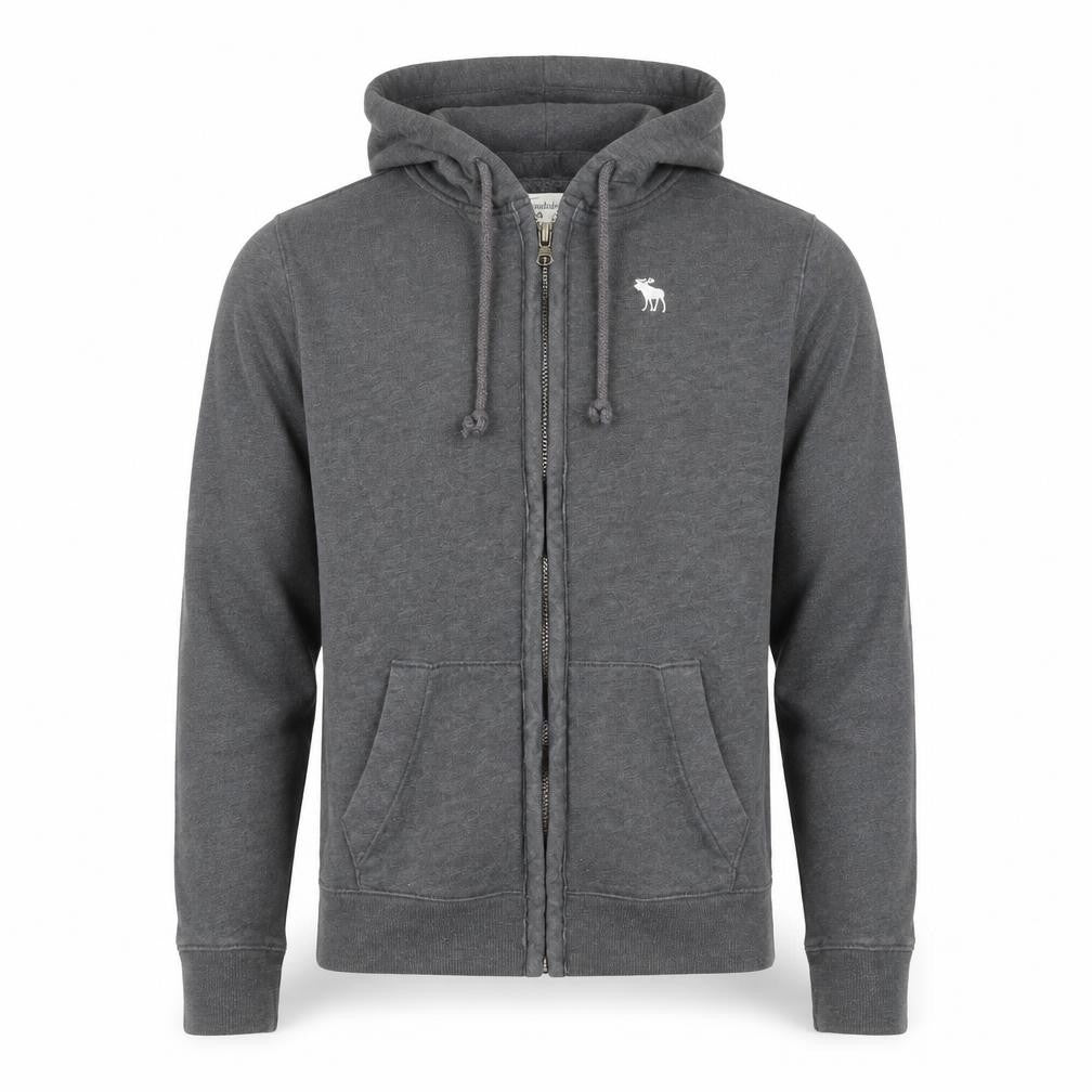Mens UK Size S Abercrombie & Fitch Grey Full Zip Hoodie