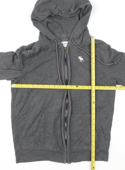 Mens UK Size S Abercrombie & Fitch Grey Full Zip Hoodie