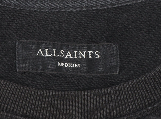 Mens UK Size M AllSaints Black Pullover Sweatshirt