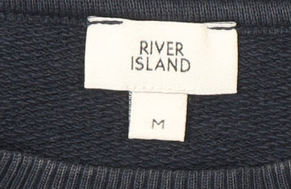 Womens UK Size M River Island Blue Pullover Sweatshirt