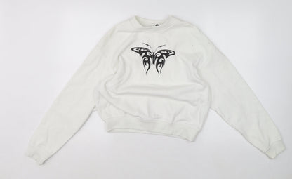Womens UK Size 8 H&M White Pullover Sweatshirt