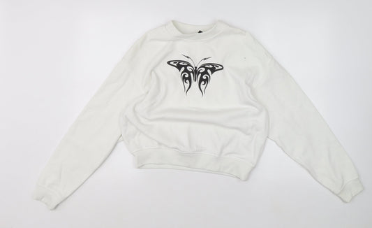 Womens UK Size 8 H&M White Pullover Sweatshirt