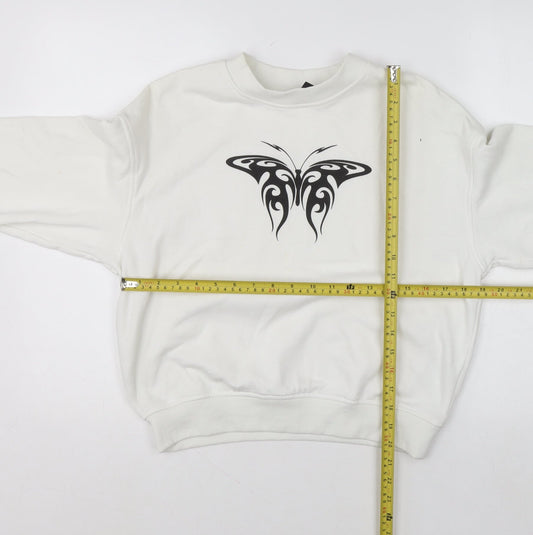 Womens UK Size 8 H&M White Pullover Sweatshirt