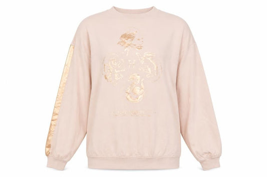 Front view of H&M Teens Pink Hogwarts Sweatshirt 14Y+ Cotton Blend