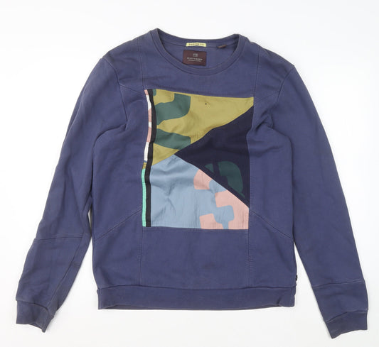 Mens UK Size XL Scotch & Soda Blue Pullover Sweatshirt