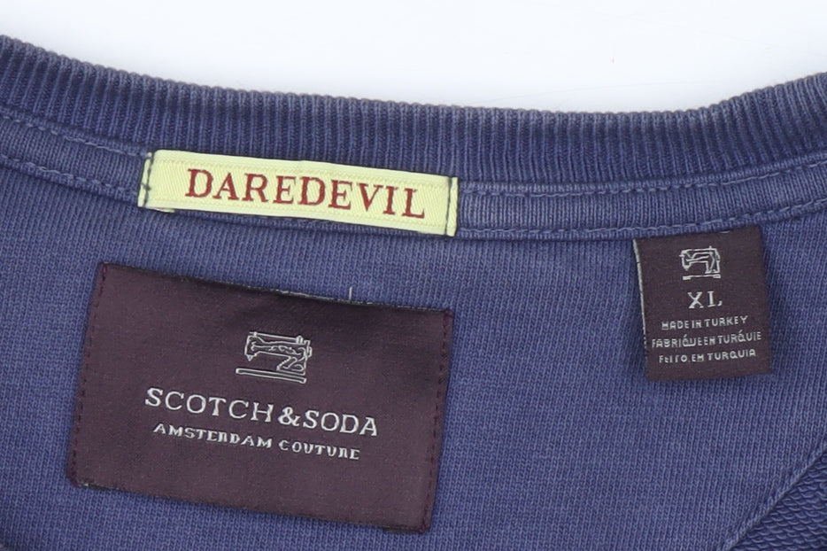 Mens UK Size XL Scotch & Soda Blue Pullover Sweatshirt